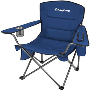 KingCamp Camping Chair with Cooler Bag and Cup Holder Camping Chairs for Adults Folding Chairs Outdoor for Garden Picnic Hiking Indoor 300LBS Capacity