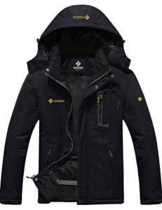GEMYSE Men's Mountain Waterproof Ski Jacket Windproof Fleece Outdoor Winter Coat with Hood