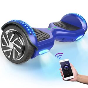SISIGAD Hoverboard Self Balancing Scooter 6.5" Two-Wheel Self Balancing Hoverboard with Bluetooth Speaker and LED Lights Electric Scooter for Adult Kids Gif