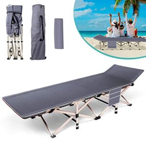 Camping Folding Bed Camping Cots Portable Chair for Adults Ten-Legged Heavy Duty Sturdy Beach Bed With Pillow