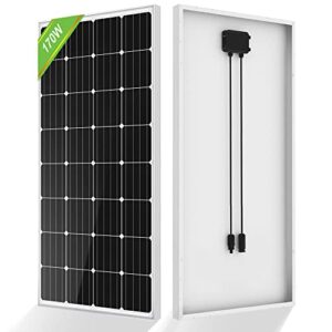 ECO-WORTHY 170 Watts Monocrystalline Solar Panel 12 Volts Applicable to Motorhome Caravan Camper Shed Boat Yacht Off Grid Solar System Backup Powe