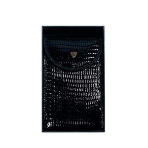 Zinger Manicure Set of 9 tools in Real Leather - Black Snake