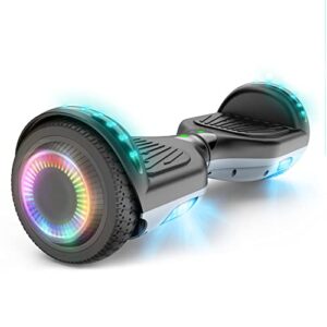 SISIGAD Hoverboard Self Balancing Scooter 6.5" Two-Wheel Self Balancing Hoverboard with Bluetooth Speaker and LED Lights Electric Scooter for Adult Kids Gif