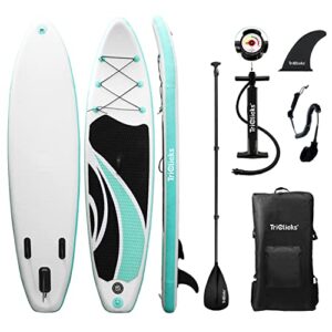Triclicks Inflatable Stand Up Paddle Board SUP Inflatable Paddle Board 10ft Surfing Board Kit for Adults