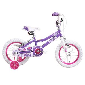 STITCH PETAL 14 16 Inch Kids Bike with Stabilisers & Basket