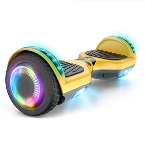 SISIGAD Hoverboard Self Balancing Scooter 6.5" Two-Wheel Self Balancing Hoverboard with Bluetooth Speaker and LED Lights Electric Scooter for Adult Kids Gif