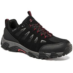 SHULOOK Walking Shoes Mens Waterproof Trekking Hiking Footwear Breathable Low Rise Hiking Boots Lightweight Non-Slip Walking Trainers Camping Climbing Outdoo