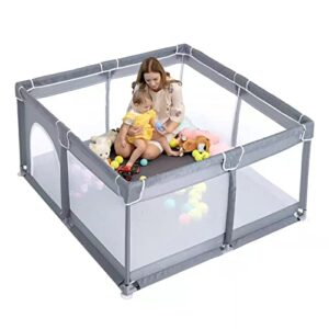 Baby playpens Sturdy Safety Infant Activity Center with Anti-Slip Suckers and Super Soft Breathable Mesh. (127x127cm)