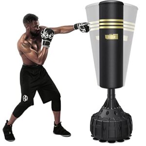 Dripex Freestanding Punch Bag MMA Punching Bag Boxing Partner Boxing Trainer Heavy Duty Punch Bag with Suction Base for Adult & Youth