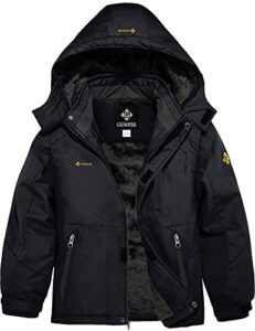 GEMYSE Boy's Winter Waterproof Ski Jacket Mountain Windproof Fleece Coat with Hood