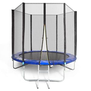Kayman Deluxe Trampoline – Outdoor Bounce Mat with Safety Netting Enclosure & Ladder | Suitable Garden Toy for Kids 6+ Years Old (and Adults)| Perfect for Exercise & Play | Anchor Kit Included