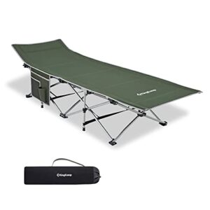 KingCamp Camping Bed Wide Size Folding Camping Beds for adults Heavy Duty Sturdy Camp Bed Camp Cot Portable with Side Pocket for Outdoor Travel Office