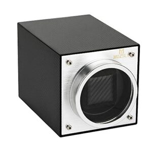 MOZSLY Watch Winder for Automatic Watches Battery Powered AC Adapter 12 Rotation Modes Winding Box with Quiet Motor Piano Pai