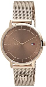 Tommy Hilfiger Womens Analogue Quartz Watch Tea with Stainless Steel Mesh Band