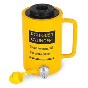 FlowerW 30T/66000LBS Hollow Hydraulic Cylinder Jack 50mm Plunger Ram Hydraulic Solid Cylinder Hydraulic Jack for Car/Van/Boat/Truck/Carava