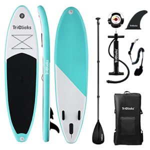 Triclicks Inflatable Stand Up Paddle Board SUP Inflatable Paddle Board 10ft Surfing Board Kit for Adults