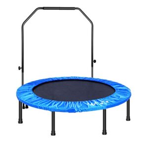 Foldable Fitness Rebounder Trampoline - 48" Outdoor Indoor Exercise Trampoline - Max Load 130KG Mini Trampolines for Kids Adults for Home Gym Fitness Exercise Workout Skipping Jumping