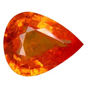1.77 ct Pear Cut (9 x 7 mm) Namibian Fanta Orange Spessartine Natural Loose Gemstone