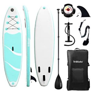 Triclicks Inflatable Stand Up Paddle Board SUP Inflatable Paddle Board 10ft Surfing Board Kit for Adults