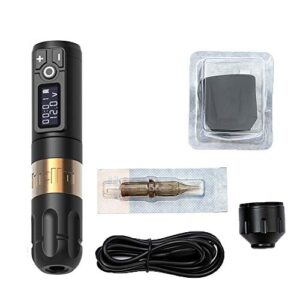 HELLO Wireless Rotary Tattoo Pen generation II Lithium Battery Rechargeable Tattoo Machine Gun Kits (Gold Machine)