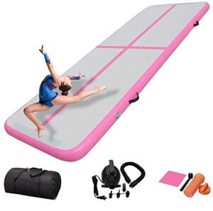 COLCYSE 10ft/13ft/16ft/20ft Air Gymnastics Track Tumbling Mat/ Inflatable Gymnastics Tumble Track Gym Mat for Home Use/Training/Cheerleading/Yoga/Water Fu