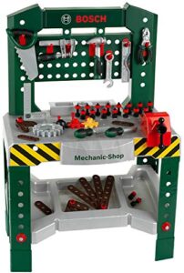 Theo Klein 8574 Bosch Workbench I 77 parts I With Tools and Accessories I Work surface with Learning Function I Toy for Children Aged 3 Years and up