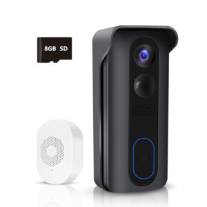 [2022 Upgraded] Video Doorbell Camera 2K HD WiFi Smart Wireless Camera Doorbell with Indoor Chime