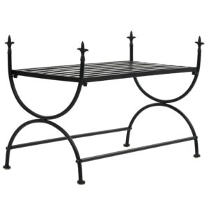 Bench Vintage Style Kitchen Dining Bench Metal Bench Garden Furniture Sets Garden Seat Leisure Bench for Outside Patio Porch 83x42x55 cm Black