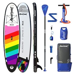 AQUAPLANET Inflatable Stand Up Paddle Board Kit - Max | 10.6 Foot | Ideal for SUP Beginners & Experts | Includes Fin