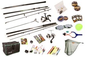Matt Hayes Adventure Complete Fishing Set - 2 x Rod (Carp & Float) & 1 x Pole / 2 x Reel/Line/Net/End Tackle/Bait & Fishing Guide/Carry All Bag - Ideal Starter Introduction Kit [99-1514856]