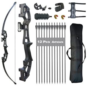 Tongtu Recurve Bow and Arrows for Adult Beginners 30 40LBS 50" Takedown Bow Archery Set Right Handed Target Practice Outdoo