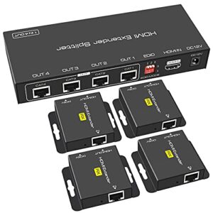 HDMI Extender Splitter 1x41080P@60Hz Extending 165ft (50m) Length Transmission Over CAT5e/CAT6/CAT7 Cable