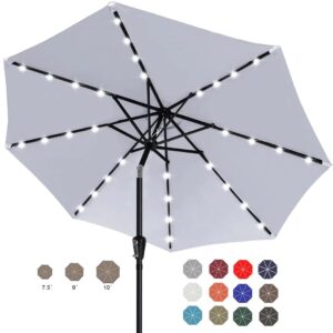 ABCCANOPY 2.3M Patio Umbrella Ourdoor Solar Umbrella LED Umbrellas with 32LED Lights