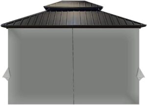 COWVIE Gazebo Privacy Curtain Replacement Universal 4-Panel Sidewalls 3 x 4 m (Only Curtain)