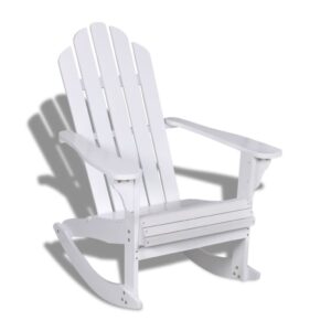 Tidyard Garden Rocking Chair Sunlounger Wood White
