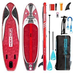HOEXISUP Paddle Board Extra Wide Inflatable Stand-Up Paddleboards with SUP Accessories Including Backpack