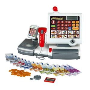 Theo Klein 9356 Toy Cash Register I With Calculator Function and Payment Terminal I Scanner and Scales with light and sound I Toy for Children Aged 3 Years and up