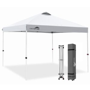 EAGLE PEAK 3m x 3m Pop Up Gazebo Tent Instant Outdoor Canopy Straight Leg Shelter (White)