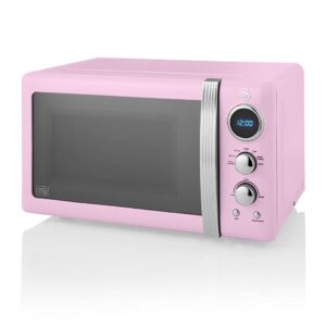 Swan Retro Digital Microwave Pink