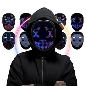 KKTECT LED Shining Mask with Bluetooth App Control Halloween Mask Scary LED Mask