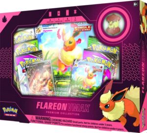 Pokémon | Vaporeon VMAX / Jolteon VMAX /Flareon VMAX Premium Collection (One at Random) | Card Game | Ages 6+ | 2 Players | 10+ Minutes Playing Time