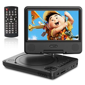 WONNIE 9.5" Portable DVD Player with 7" HD Swivel Screen for Kids and Car