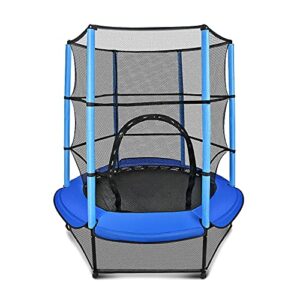 Veluoess 55" Kids Trampoline with Safety Enclosure Net and Pad