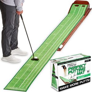 PERFECT PRACTICE Putting Mat - Indoor Golf Putting Green with 1/2 Hole Training for Mini Games & Practicing at Home or in The Office - Gifts for Golfers - Golf Accessories for Me