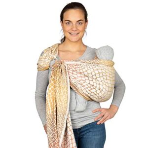 Hoppediz Ring-Sling Baby Sling - Hip Carrier - Belly Carrier - for Newborns from Birth - 100% Organic Cotton - Illustrated Carrying Instructions (English Language not Guaranteed) - Darwin Cream