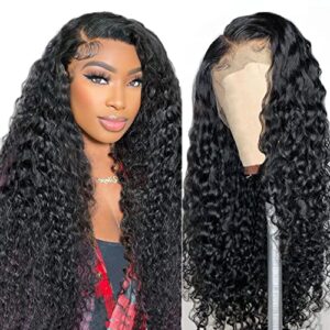 13×4 Lace Front Wigs Human Hair Wigs For Black Women Human Hair Water Wave Curly Wig Unprocessed Brazilian Virgin Wig Real Hair Wigs For Womem Frontal Wigs Human Hair Wig 20inch