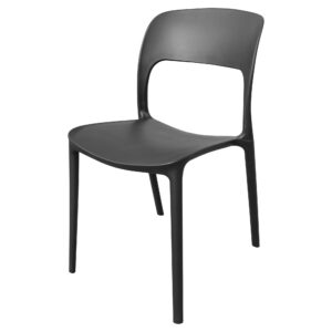 Kali Scandinavian Style Indoor/Outdoor Dining Lounge Patio Cafe Restaurant Garden Stackable Chair In Black
