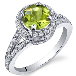 Majestic Sensation 1.25 Carats Peridot Ring in Sterling Silver Sizes J to S