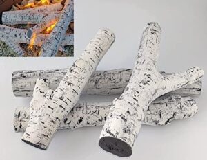 Birch Gas Fire Log Set – 4 Realistic