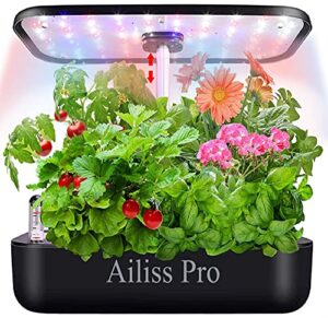 Hydroponics Growing System 12 Pods Herb Garden Indoor Herb Garden Starter Kit Auto Smart Garden Planter with Cycle Timing Function and Adjustable LED Lighting